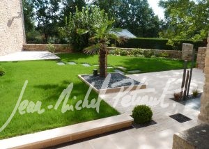 Jardin avec jeux de pierres