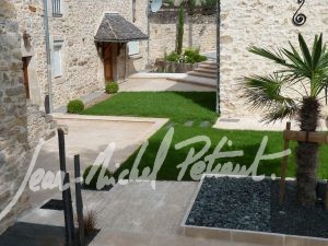 Jardin avec une tendance très minérale